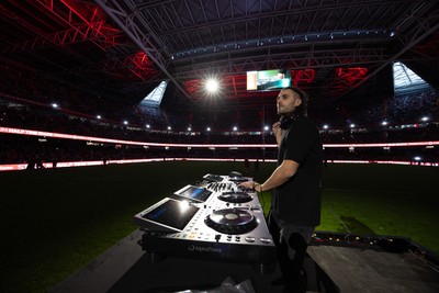 140326 - Wales v Italy, Guinness Six Nations 2026 - Josh Navidi performs at half time