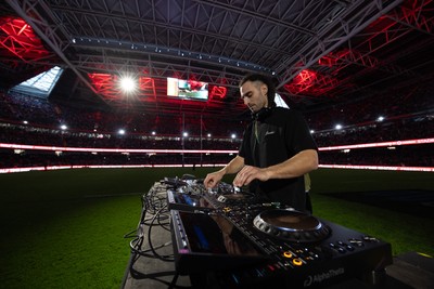 140326 - Wales v Italy, Guinness Six Nations 2026 - Josh Navidi performs at half time