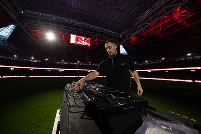 140326 - Wales v Italy, Guinness Six Nations 2026 - Josh Navidi performs at half time