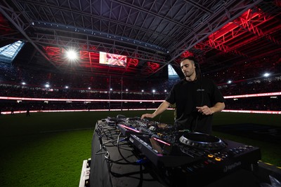 140326 - Wales v Italy, Guinness Six Nations 2026 - Josh Navidi performs at half time