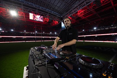140326 - Wales v Italy, Guinness Six Nations 2026 - Josh Navidi performs at half time
