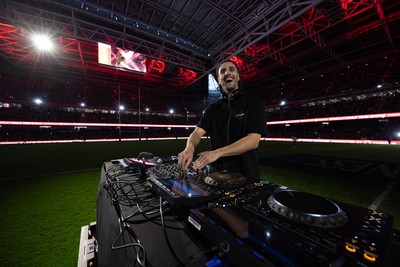 140326 - Wales v Italy, Guinness Six Nations 2026 - Josh Navidi performs at half time