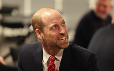 140326 - Wales v Italy, Guinness Six Nations 2026 - HRH The Prince of Wales meets disabled and injured players in the Presidents Lounge and discusses their involvement with Welsh Rugby Union Charitable Trust after the match