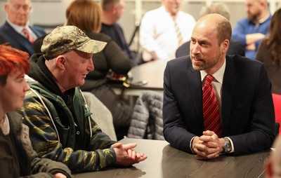140326 - Wales v Italy, Guinness Six Nations 2026 - HRH The Prince of Wales meets disabled and injured players in the Presidents Lounge and discusses their involvement with Welsh Rugby Union Charitable Trust after the match