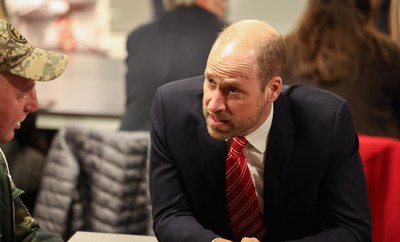 140326 - Wales v Italy, Guinness Six Nations 2026 - HRH The Prince of Wales meets disabled and injured players in the Presidents Lounge and discusses their involvement with Welsh Rugby Union Charitable Trust after the match