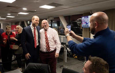 140326 - Wales v Italy, Guinness Six Nations 2026 - HRH The Prince of Wales meets disabled and injured players in the Presidents Lounge and discusses their involvement with Welsh Rugby Union Charitable Trust after the match