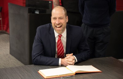 140326 - Wales v Italy, Guinness Six Nations 2026 - HRH The Prince of Wales meets disabled and injured players in the Presidents Lounge and discusses their involvement with Welsh Rugby Union Charitable Trust after the match