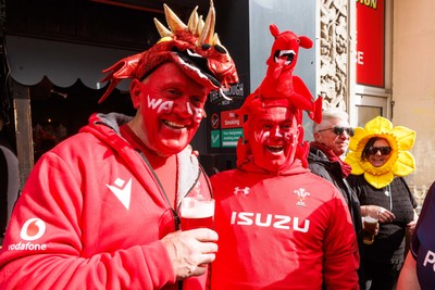 140326 - Wales v Italy - Guinness Six Nations - Wales fans before the match