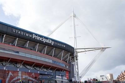140326 - Wales v Italy - Guinness Six Nations - General view outside Principality Stadium