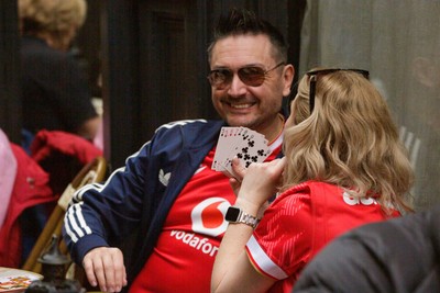 140326 - Wales v Italy - Guinness Six Nations - Wales fans before the match