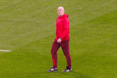 140326 - Wales v Italy - Guinness Six Nations - Wales head coach Steve Tandy during the warm up