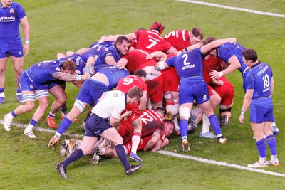140326 - Wales v Italy - Guinness Six Nations - Dewi Lake of Wales goes over for a try
