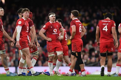140326 - Wales v Italy - Guinness Men's Six Nations - Aaron Wainwright of Wales after his try is given