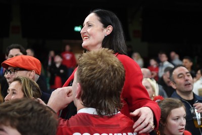 140326 - Wales v Italy - Guinness Men's Six Nations - Archie Griffin of Wales with family at full time