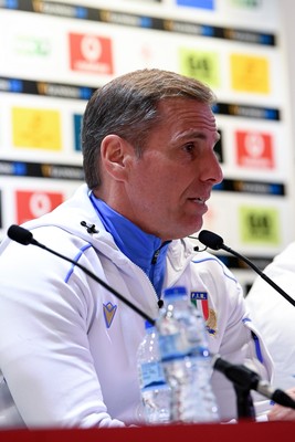 140326 - Wales v Italy - Guinness Men's Six Nations - Italy head coach, Gonzalo Quesada speaks in the post match press conference  