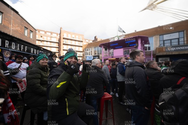140326 - Wales v Italy - Guinness Six Nations - Fans in Cardiff Arms Park ahead of the game 