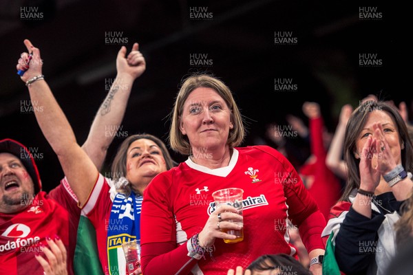 140326 - Wales v Italy - Guinness Six Nations - Fans During the Game