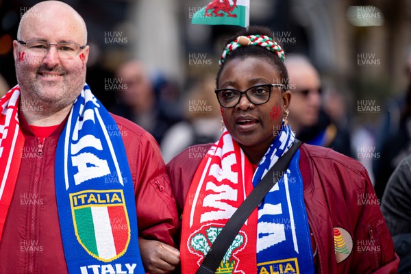 140326 - Wales v Italy - Guinness Six Nations - Fans Ahead of the game 