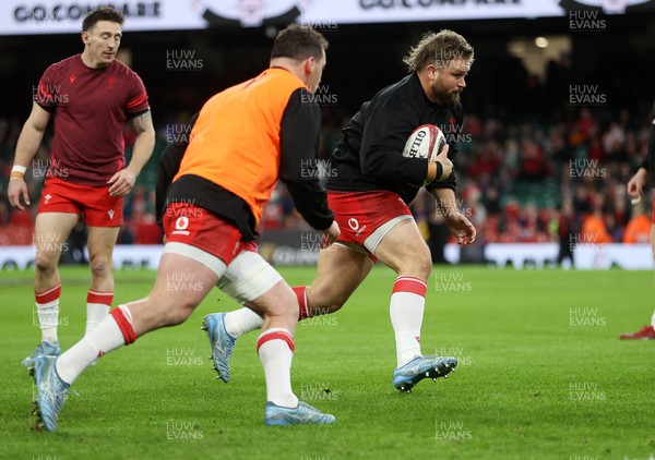140326 - Wales v Italy - Guinness Six Nations Championship - Tomas Francis of Wales during the warm up