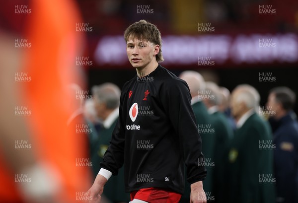 140326 - Wales v Italy - Guinness Six Nations Championship - Ellis Mee of Wales during the warm up