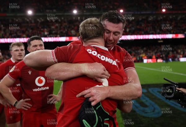 140326 - Wales v Italy - Guinness Six Nations Championship - Dewi Lake and Adam Beard of Wales 