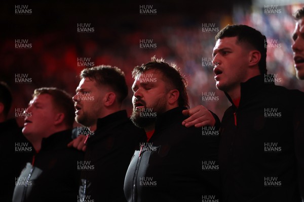 140326 - Wales v Italy - Guinness Six Nations Championship - Tomas Francis of Wales sings the anthem