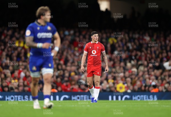 140326 - Wales v Italy - Guinness Six Nations Championship - Louis Rees-Zammit of Wales 