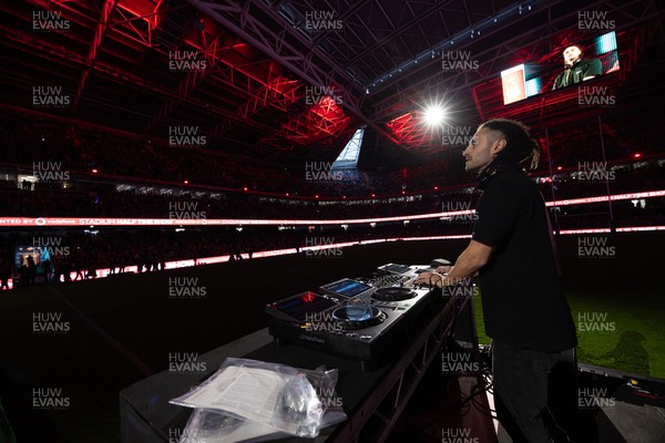 140326 - Wales v Italy, Guinness Six Nations 2026 - Josh Navidi performs at half time