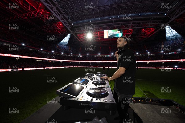 140326 - Wales v Italy, Guinness Six Nations 2026 - Josh Navidi performs at half time