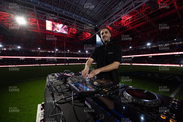 140326 - Wales v Italy, Guinness Six Nations 2026 - Josh Navidi performs at half time