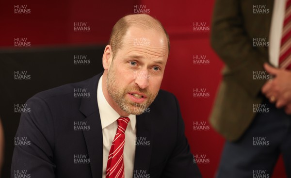 140326 - Wales v Italy, Guinness Six Nations 2026 - HRH The Prince of Wales meets disabled and injured players in the Presidents Lounge and discusses their involvement with Welsh Rugby Union Charitable Trust after the match