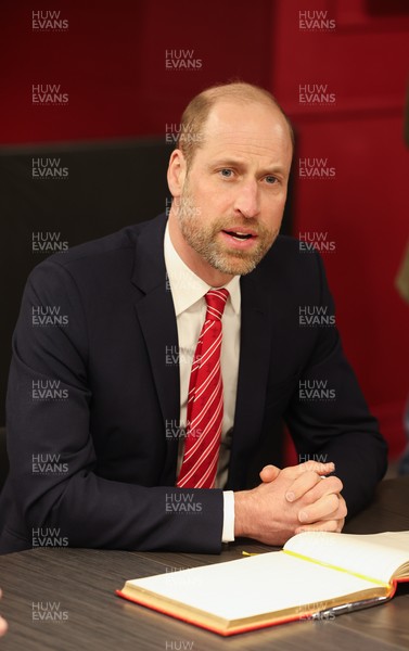 140326 - Wales v Italy, Guinness Six Nations 2026 - HRH The Prince of Wales meets disabled and injured players in the Presidents Lounge and discusses their involvement with Welsh Rugby Union Charitable Trust after the match
