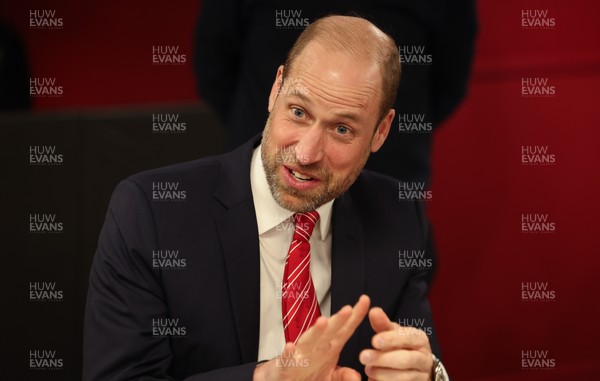 140326 - Wales v Italy, Guinness Six Nations 2026 - HRH The Prince of Wales meets disabled and injured players in the Presidents Lounge and discusses their involvement with Welsh Rugby Union Charitable Trust after the match