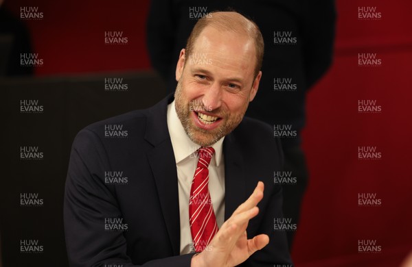 140326 - Wales v Italy, Guinness Six Nations 2026 - HRH The Prince of Wales meets disabled and injured players in the Presidents Lounge and discusses their involvement with Welsh Rugby Union Charitable Trust after the match