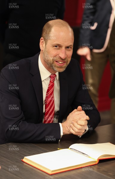 140326 - Wales v Italy, Guinness Six Nations 2026 - HRH The Prince of Wales meets disabled and injured players in the Presidents Lounge and discusses their involvement with Welsh Rugby Union Charitable Trust after the match