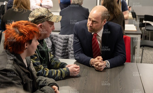 140326 - Wales v Italy, Guinness Six Nations 2026 - HRH The Prince of Wales meets disabled and injured players in the Presidents Lounge and discusses their involvement with Welsh Rugby Union Charitable Trust after the match