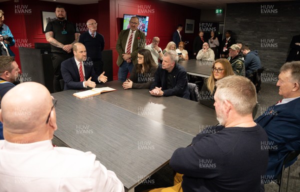 140326 - Wales v Italy, Guinness Six Nations 2026 - HRH The Prince of Wales meets disabled and injured players in the Presidents Lounge and discusses their involvement with Welsh Rugby Union Charitable Trust after the match