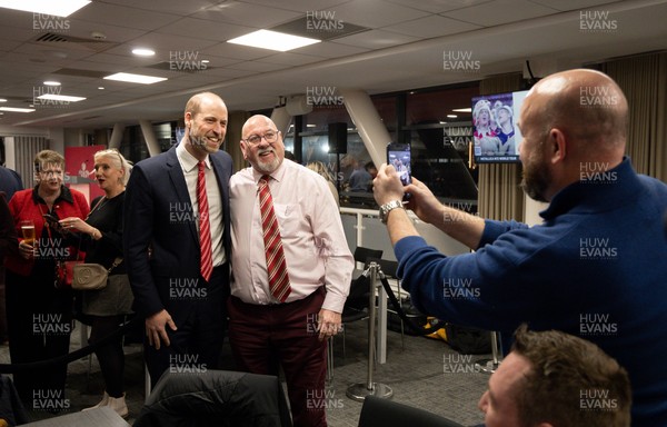 140326 - Wales v Italy, Guinness Six Nations 2026 - HRH The Prince of Wales meets disabled and injured players in the Presidents Lounge and discusses their involvement with Welsh Rugby Union Charitable Trust after the match