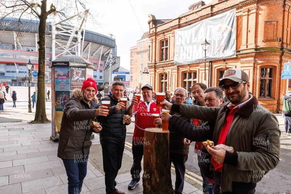 140326 - Wales v Italy - Guinness Six Nations - Wales fans before the match