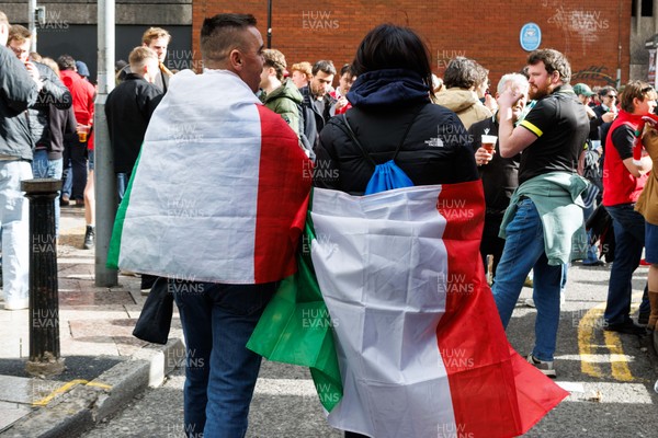 140326 - Wales v Italy - Guinness Six Nations - Italy fans before the match