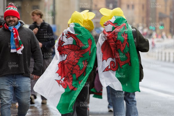 140326 - Wales v Italy - Guinness Six Nations - Wales fans before the match