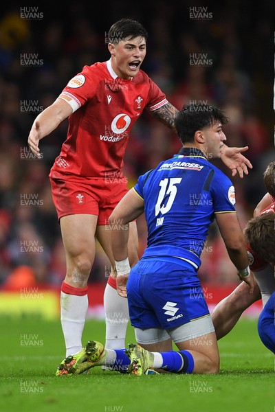 140326 - Wales v Italy - Guinness Men's Six Nations - Louis Rees-Zammit of Wales
