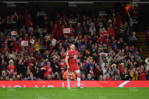 140326 - Wales v Italy - Guinness Men's Six Nations - Aaron Wainwright of Wales after his try is given