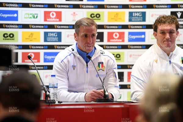 140326 - Wales v Italy - Guinness Men's Six Nations - Italy head coach, Gonzalo Quesada speaks in the post match press conference  
