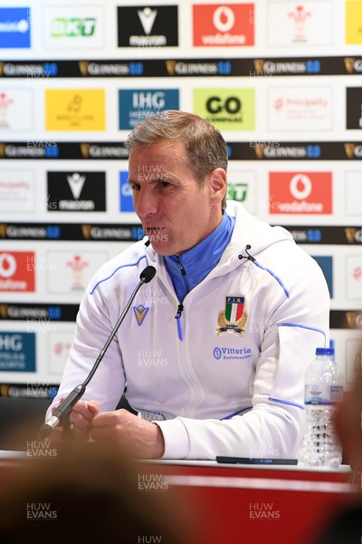 140326 - Wales v Italy - Guinness Men's Six Nations - Italy head coach, Gonzalo Quesada speaks in the post match press conference  