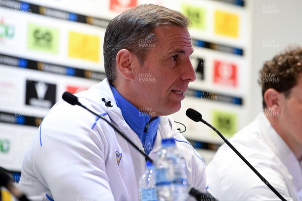 140326 - Wales v Italy - Guinness Men's Six Nations - Italy head coach, Gonzalo Quesada speaks in the post match press conference  