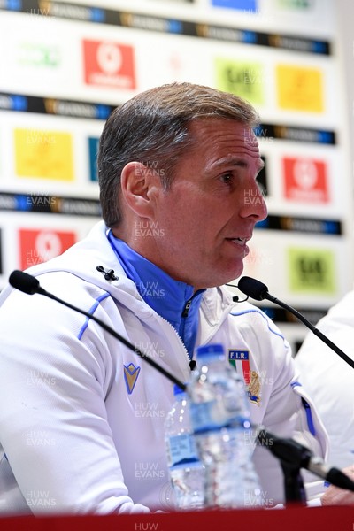 140326 - Wales v Italy - Guinness Men's Six Nations - Italy head coach, Gonzalo Quesada speaks in the post match press conference  
