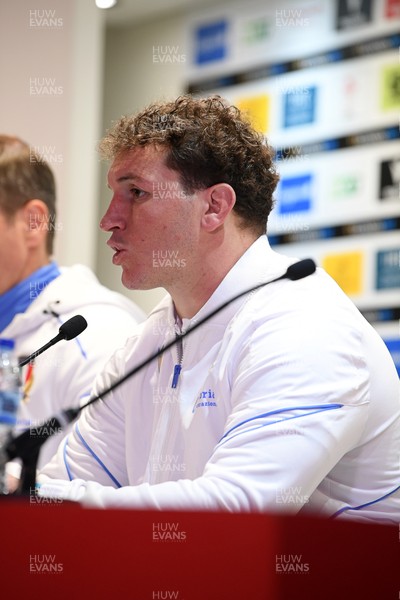 140326 - Wales v Italy - Guinness Men's Six Nations - Michele Lamaro of Italy speaks in the post match press conference  