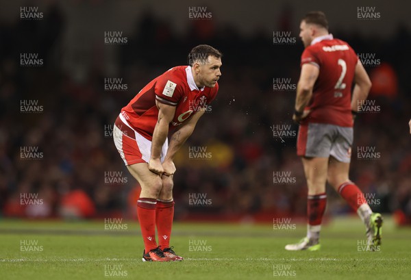 160324 - Wales v Italy - Guinness 6 Nations 2024 - Dejected Tomos Williams of Wales 