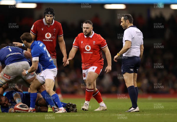 160324 - Wales v Italy - Guinness 6 Nations 2024 - Harri O�Connor of Wales on his debut
